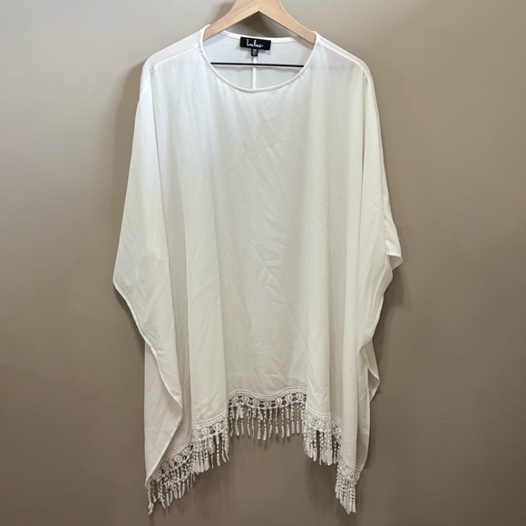 Lulus To the Hills Ivory Crochet Cover-Up white Womens One Size beach swim - Picture 2 of 6